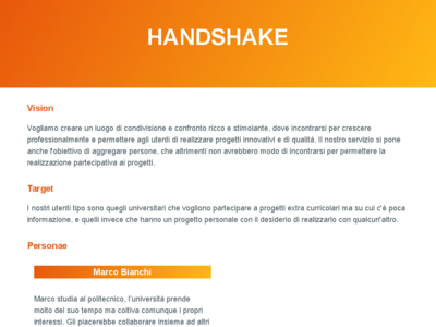 Homepage di Handshake
