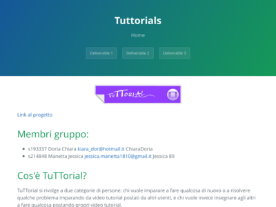 Homepage di TuTTorials
